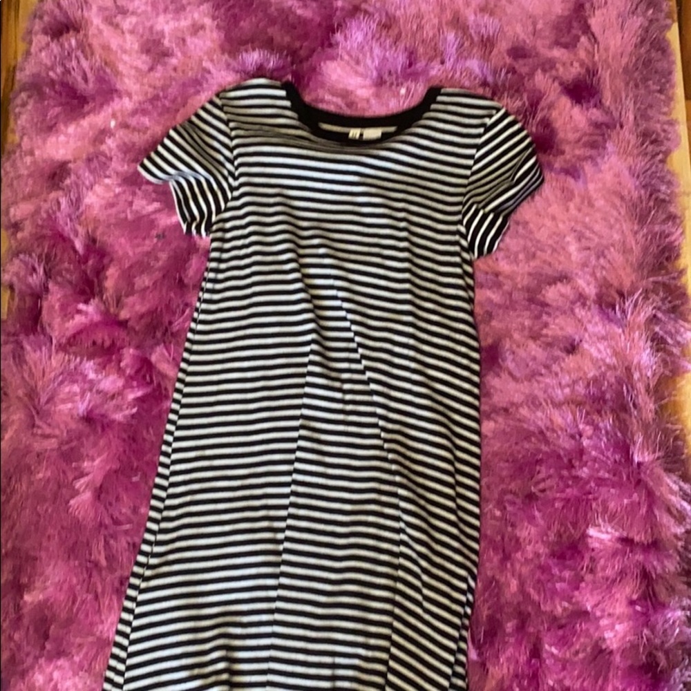 Black and White Striped Dress